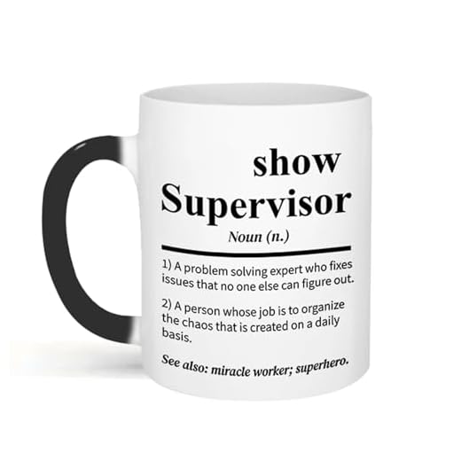 Show Supervisor Mug - show Supervisor Mug for Boss, Color Changing Cup Funny Gag Thank You Mug Gift for Supervisor Team Manger Director Mug, Funny 11oz Coffee Mug Ceramic Tea Cup for Coworkers