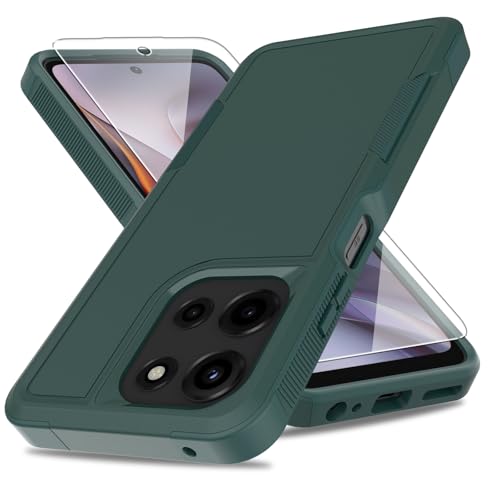 for Moto G 2026 / Moto G Play 2026 Case:[Military Grade Drop Tested] with Screen Protector, Dual Layer Protective Heavy Duty Cell Phone Cover Non-Slip Shockproof Case for Motorola G 2026 (Dark Green)