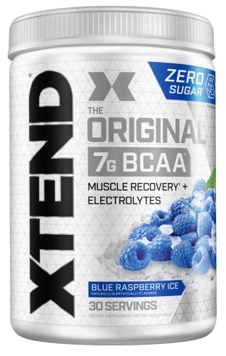 Xtend Original Bcaa Powder Blue Raspberry Ice - Sugar Free Post Workout Muscle Recovery Drink With Amino Acids - 7G Bcaas For Men & Women - 30 Servings #TOP4