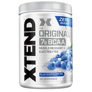 XTEND Original BCAA Powder Blue Raspberry Ice – Sugar Free Post Workout Muscle Recovery Drink with Amino Acids – 7g…
