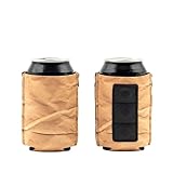 ZipSip MAGNET- Adjustable All-In-One Coozie with Zippers for Cans, Bottles, Slim Cans, Pint Glasses, Party Cups, Coffee – Can Cooler - Insolated Neoprene Sleeve - Brown Paper Bag, Medium