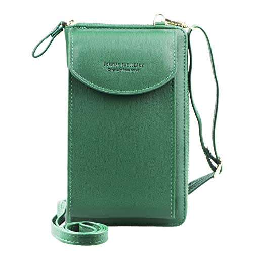 Jangostor kleine Crossbody Tasche Handy - Handy Umhängetasche, Handy Mini-Tasche, Multifunktionale Handytasche mit Credit Card Slots Verstellbar Schultergurt für Handy unter 6,3 Zoll (Green)
