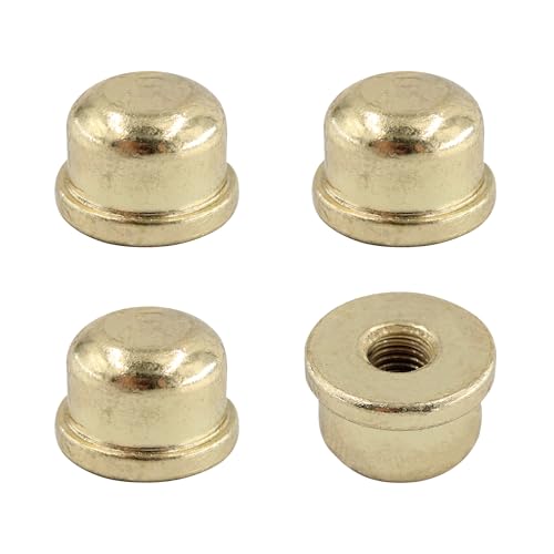 Image of 4PCS Solid Lamp Finials Caps Tapped, Knob On Top of The Harp Lampshade Stand, Harp Lamp Finial Knob, 1 /2 inch Tall, Gold