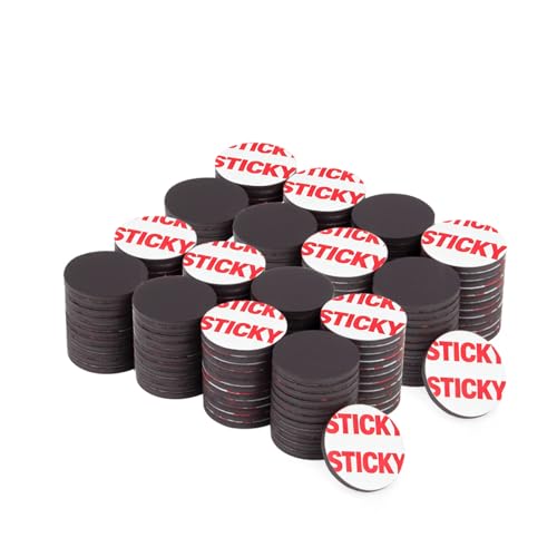 Image of Towjug Round Magnets with Adhesive Backing, 180 Pieces Magnetic Dots (Diameter 0.8'' x 0.08 inch) Anisotropy Flexible Sticky Circle Magnet Tape for Whiteboard, Refrigerator, Crafts, Classroom