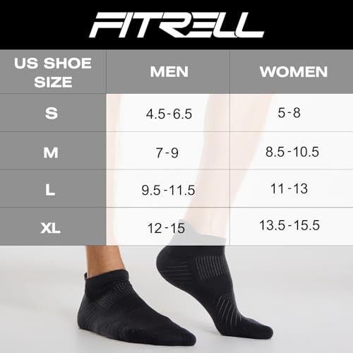 Image of FITRELL 6 Pack Men's Athletic Running Ankle Socks Low Cut Cushioned Wicking Anti-Blister Breathable Sport Socks