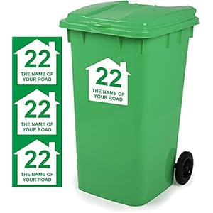 Magnetic Marketing Mülltonnenaufkleber, personalisierbar, 3 Schilder, Größe 18 cm x 18 cm, D6