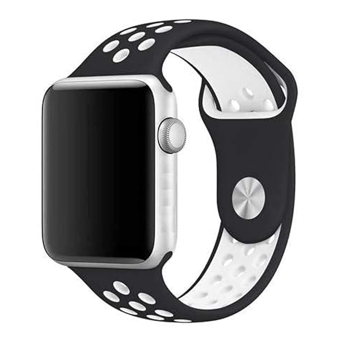 Image of TechMount Silicone Luxury Dotted Sports Watch Band Strap Compatible with Apple Watch Straps 42mm 44mm 45mm 46mm 49mm iWatch Ultra & SE & Series 8 /7 /6 /5 /4 /3 /2 /1 Breathable Replacement Strap