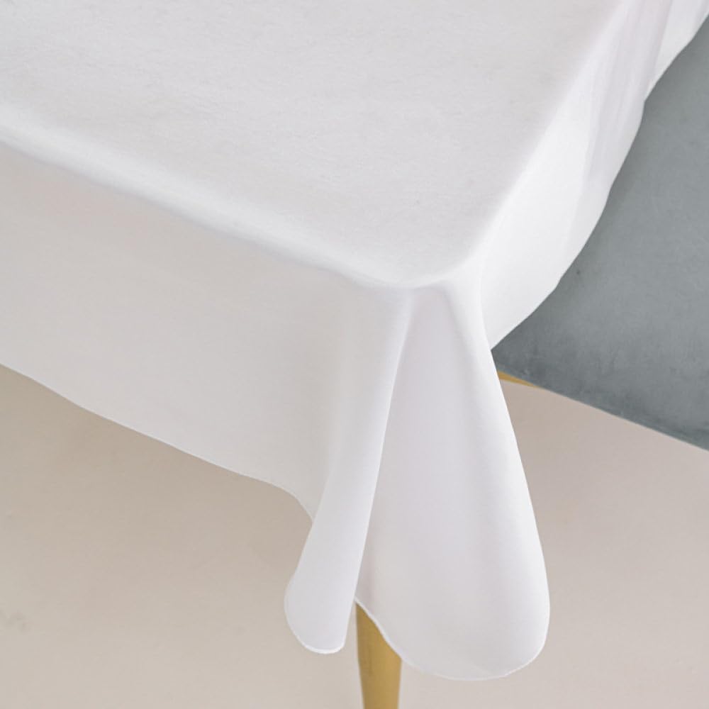 Satynowa tkanina obrus Hotel bankiet dekoracje weselne jednokolorowy biały prostokąt okrągły gładka powierzchnia obrus z tkaniny, biały, 228cm okrągły