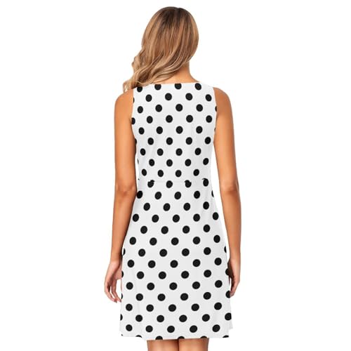 Image of ALAZA Women's Summer Dress Sun Dress Sleeveless with Pockets