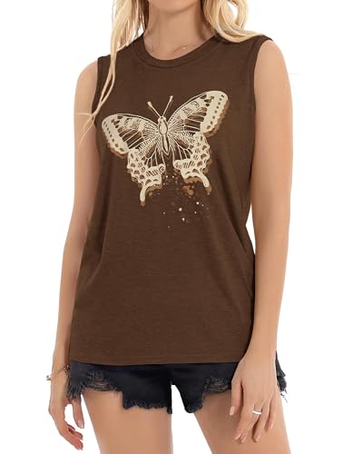 Image of Womens Tank Tops Summer Casual Sleeveless Top Loose Fit Basic Tunic Shirts