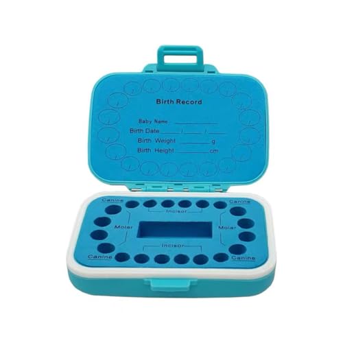 DENTIMICA Caixa de dentes de lembrança de bebê PP suporte de armazenamento de dentes de leite azul