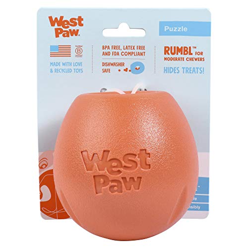 WEST PAW Zogoflex Rumbl Treat-Dispensing Dog Toy, Interactive Slow-Feeder Chew Toys for Dogs, Dog Enrichment Toy