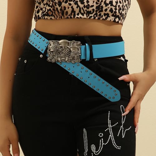 Trendy Men Belt With Skull Detailing Gothicism Styles Waist Belt Aesthetic Belt For Casual Wear4