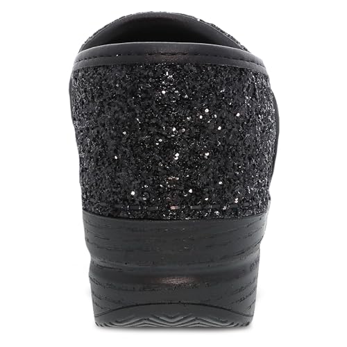 Image of Dansko Professional Glitter Slip-On Clogs for Women - Rocker Sole and Arch Support for Comfort - Shiny and Stylish Glitter Uppers