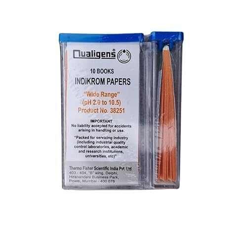 INDIKROM PAPERS Qualigens wide range pH 2.0 To 10.5 PH Indicator Papers Full Range 10 book (200 Strips) (B0CQ561Q17) Amazon Price History, Amazon Price Tracker