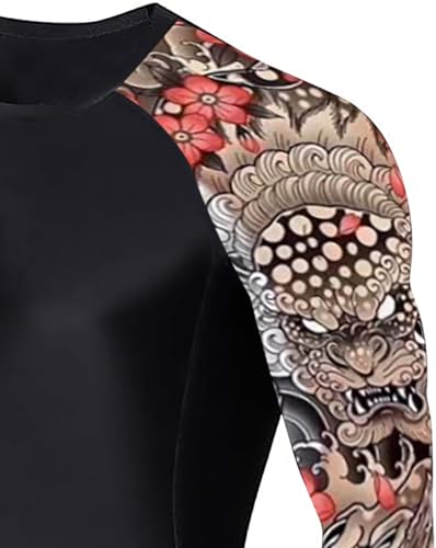 Mens Rash Guard Men's Long Sleeve UPF 50+ Sun Protection, Compression Shirt Long Sleeve Swim Shirts Workout Gym T-Shirt2