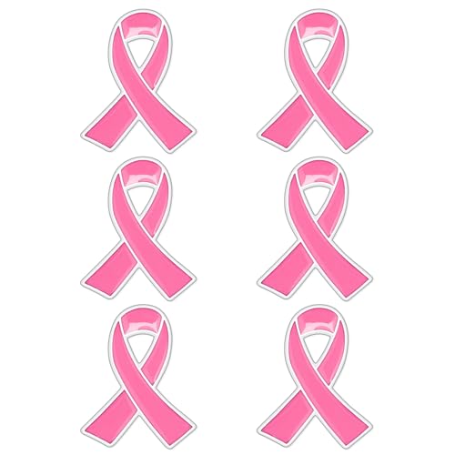 Image of 6Pcs Awareness Enamel Ribbon Lapel Pins Ribbon Brooch Pin for Charity Events Survivor Campaign Party Favors Supplies