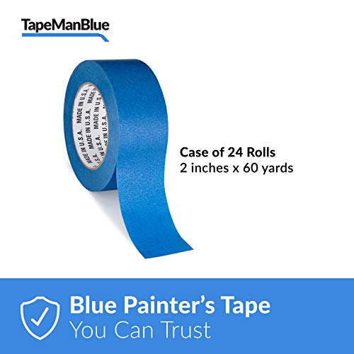 Blue Painters Tape, 2 Inch X 60 Yards, Case Of 24 Rolls, Made In The Usa (1.88 Inch/48Mm) #TOP1