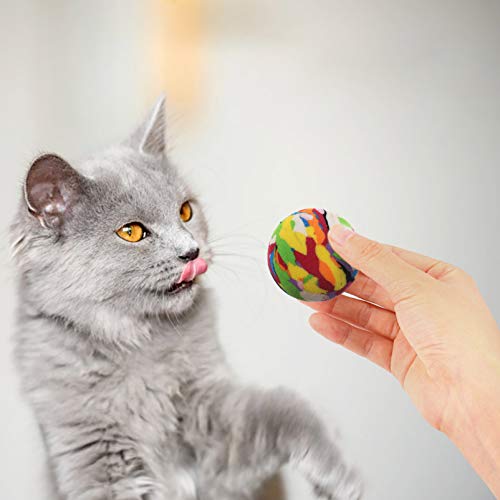 VILLCASE 10Pcs Interativo Brinquedos Do Gato Bola Colorida Rainbow Eva Bolas Gato Interessante Perse
