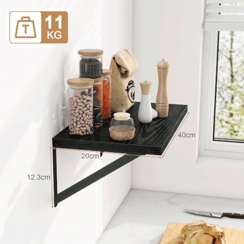 Fun Memories Schweberegal, 40 x 20 cm, 2er Set Wandregal mit Metallhalterungen, dekoratives Wandregal für Wohnzimmer, Schlafzimmer… – Ansicht 3