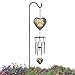 Memorial Pawprints Photo Windchime for Loss of a Beloved Pet - Sympathy Wind Chime with a Picture Heart on The Bottom - 16.5