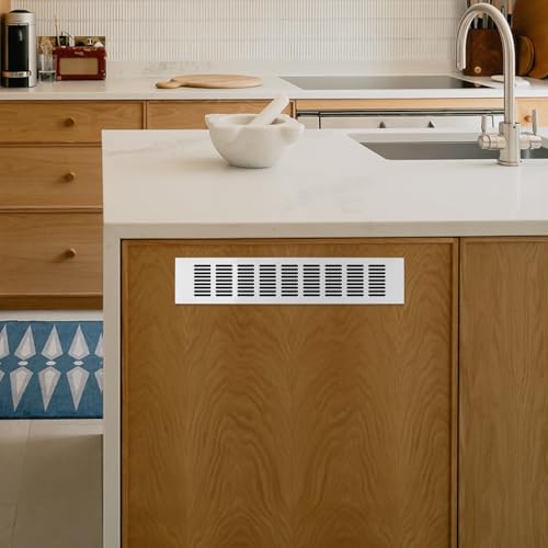 JIEHIN 5 Stück Lüftungsgitter Tür 400 x 80mm, Aluminium Belüftungsgitter, Ventilation Grille Aluminium Lüftungsgitter für Kühlschrank Badezimmer Schrank Schuhschränke Wohnmobil