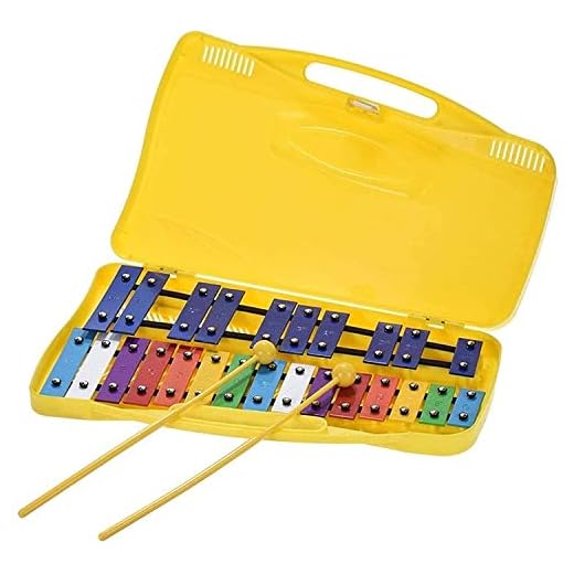 Glockenspiel carrillon metalófono ROCKSTAR AX27N cromático, 25 teclas colores con estuche y mazas - Rockmusic