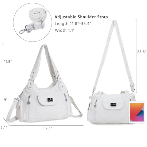 Image of Angel Kiss Purses for Women, Large Shoulder Bag Hobo Tote Purse Mutipocket Faux Leather Satchel Hobo Purse