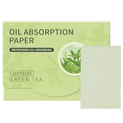 Natural Oil Control Film - 100 Soft Makeup Blotting Paper Oil Blotting Sheets | Green Tea Oil-Absorbing Paper | Oil Blotting Paper Oil Control Film for Makeup Beginners Beauty Lovers