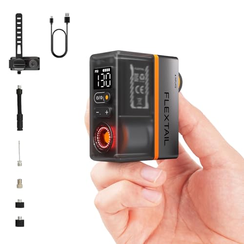 FLEXTAILGEAR Mini Portable Bike Tire Pump with Digital Gauge &