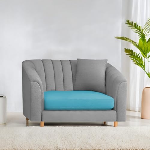 Image of Doraldo Seater Sofa Set for Living Room (Turquise Grey) Premium Fabric Sofa Set