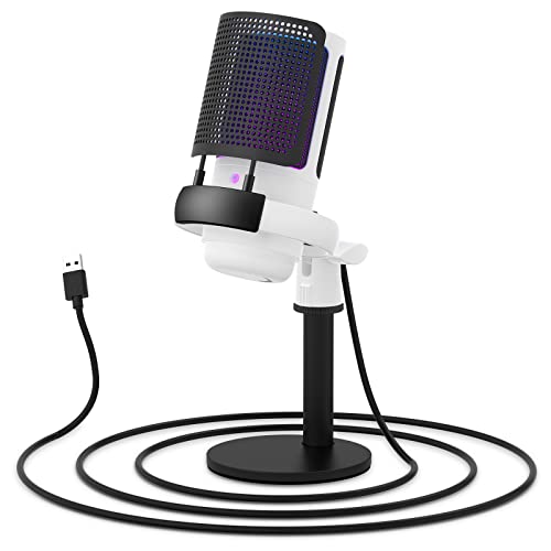 Shoufei Usb Condenser Microphone For Pc, Mac, Streaming, Recording, Podcasting, Computer Cardioid Gaming Mic With Pop Filter, Gain Control, Premium Studio Quality, Plug And Play, White #TOP9