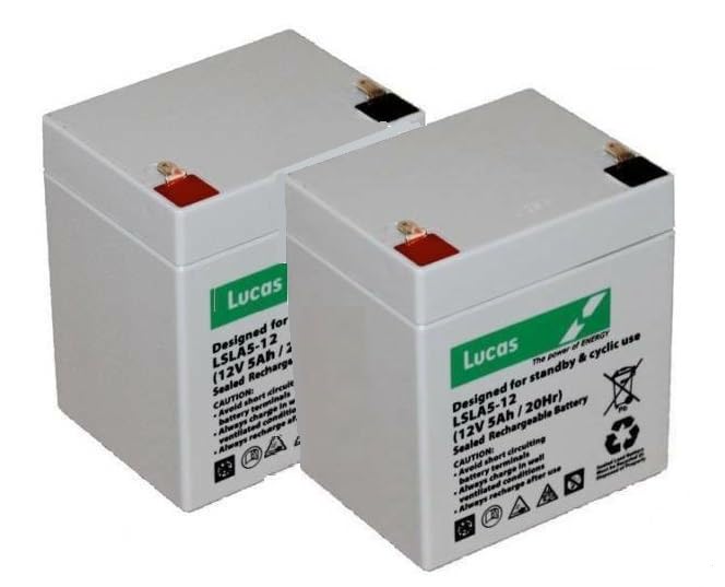 2 x LUCAS 12V 5AH Razor CRAZY CART/E100-E125-E150-E175 please check sizes of battery before ordering