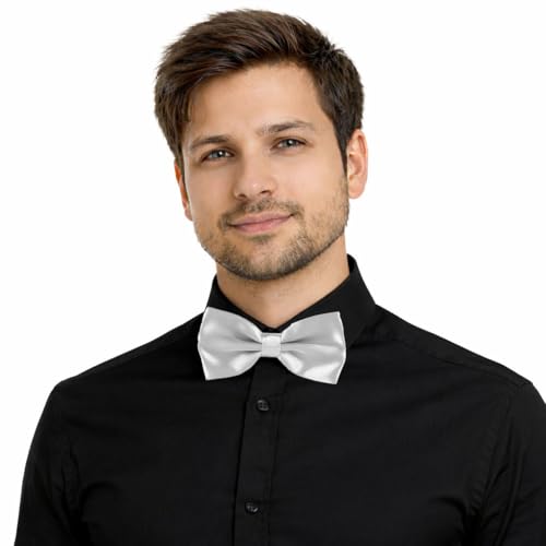 Image of Mens Classic Solid colour Bowtie 6pcs /12pcs Combo Pre-tied Satin polyester Formal tuxedo Bow tie Set For Boy Women and Men & Adjustable Length