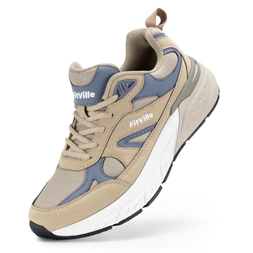 Image of FitVille Wide Walking Shoes for Men Extra Wide Width Sneakers with Arch Support for Flat Feet Heel Pain Relief Plantar Fasciitis - Rebound NEO V1