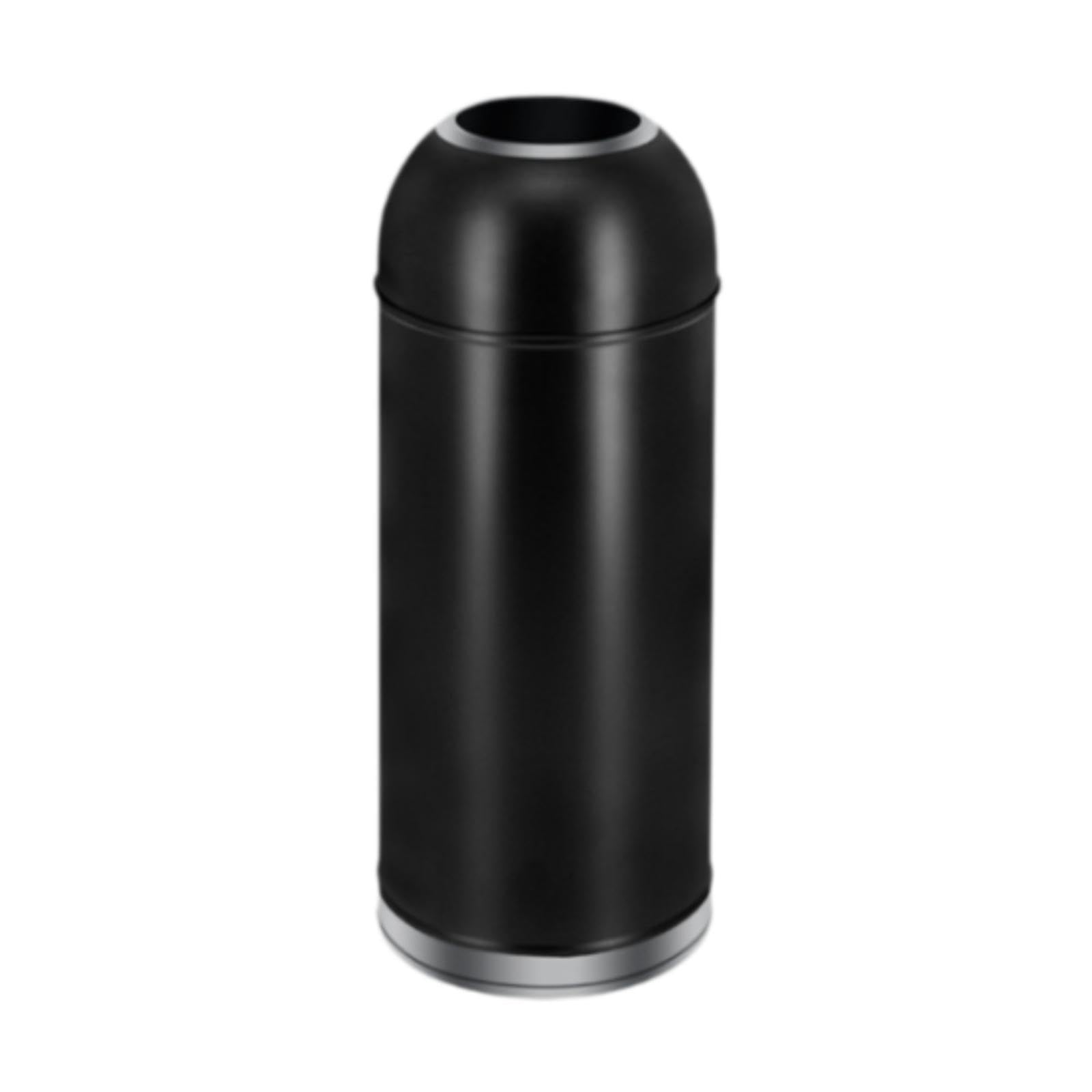 Commercial Trash Can Tall Heavy Duty Garbage Bin for Park Living Room Garden 25L Black Ring-image-19