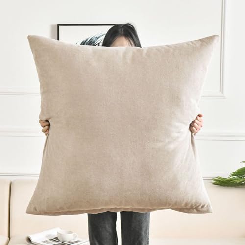 Fundas de cojín decorativas de 50 x 50, 60 x 60, 70 x 70,80 x 80 cm, fundas de almohada cuadradas extragrandes con cremallera invisible para cama, sofá y sofá