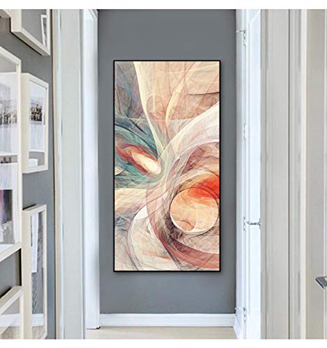 Pittura Ad Olio Dipinto A Mano Su Tela,Quadri Astratti, Marrone Chiaro Motivi , Arte Orientale Moderna Retrò Vintage Per Adulti Camera Da Letto Soggiorno Home Office Decorazione Verticale Da Parete,