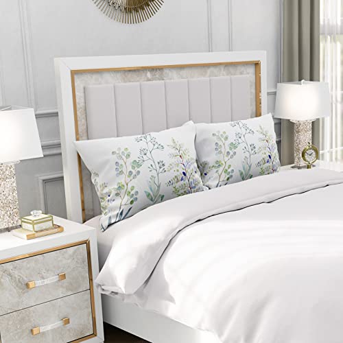 Yiyea 100% Brushed Microfiber Pillow Cases Standard Size Set Of 2, 1800 Thread Count Floral Pillow Cases, Super Soft And Cozy, Wrinkle, Fade, Stain Resistant (20"X26", Set Of 2) #TOP2