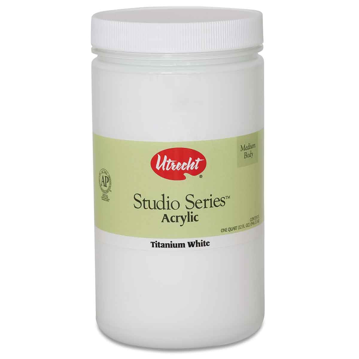 Utrecht Studio Series Acrylic Paint - Titanium White, 946 ml Jar