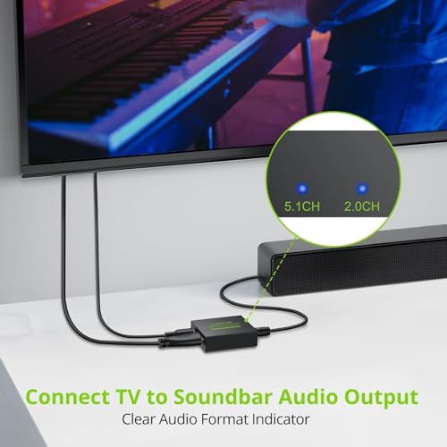 Image of LiNKFOR eARC Audio Extractor，eARC /ARC HDMI to Optical Audio Extractor, eARC /ARC Audio Converter, for HDTV to Soundbar,Wireless Headphones,Home Theater