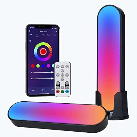 Smart LED Light Bars,RGB+CCT Flow Light Bar with 20 Scene Modes and Music Sync Modes,Bluetooth APP Control with DIY Segmented Settings,Work with Alexa and Google Assistant,Ambient Lighting Cover
