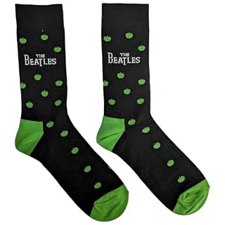 Rock Off officially licensed products The Beatles Drop T Band Logo And Apples Ankle Chaussettes Size UK Size 7-11 - Les Beatles, Paul McCartney, John Lennon, RIngo Starr, George Harrison