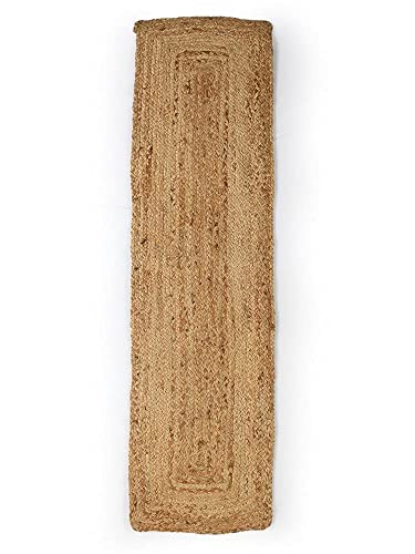 Chemin de table jute naturelle tressée écologique rectangle 33 x 122 cm