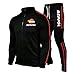 MAUXpIAO Uomo Tracksuit. Impostato Palestra Rep-sol Jogging Fondo Casuale Pieno Cerniera Lampo Joggers. Gli Sport Tuta da Ginnastica con Tasche in Forma/black/XXL