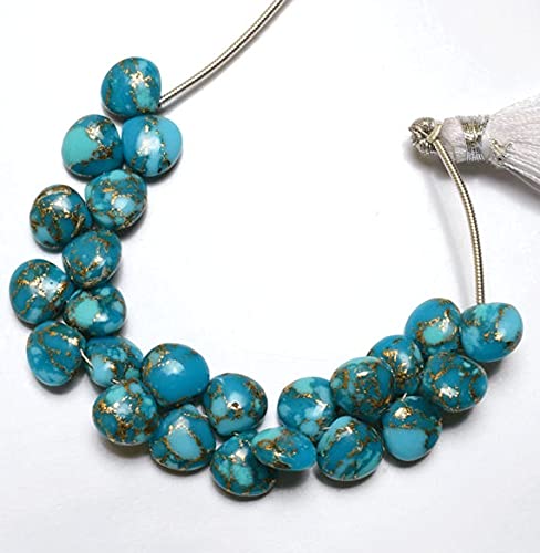 Turquoise Mojave bleue véritable briolette 8mm lisse pour éliminer les pierres ternes