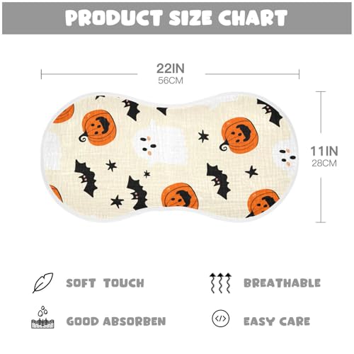 Baby Burp Cloths, Soft Absorbent Burping Cloths for Babies, Cotton Milk Spit Up Rags, Large Size for Newborns, Baby Boys and Girls (Boo Halloween Print)4