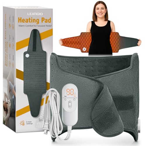 Heating Pad for Back, Electric Heating Pad for Period Cramps, Wrap Around Heated Pad for Waist...