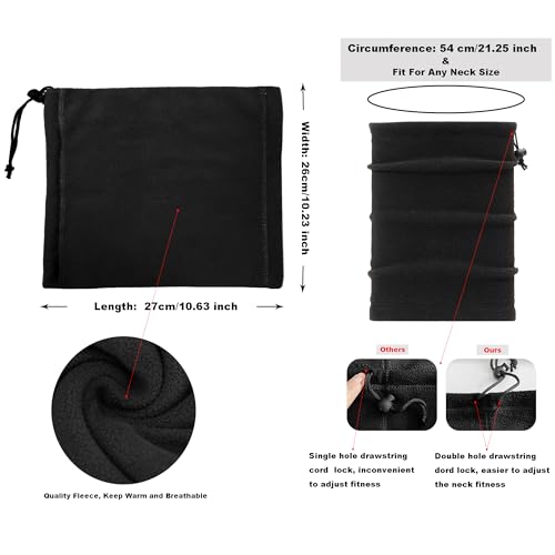 12 Pieces Fleece Neck Warmer For Women Men, Winter Neck Gaiter Skiing Windproof Face Scarf Covering2