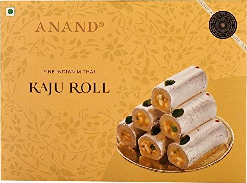 ANAND Kaju Roll 200gm Mithai Sweet Box, Soft, Flavorful, Made with Pure Ghee Traditional Indian Sweets Gift for any Occasion, Mouth Watering Dessert or Authentic Indian Mithai (Pack of 2)